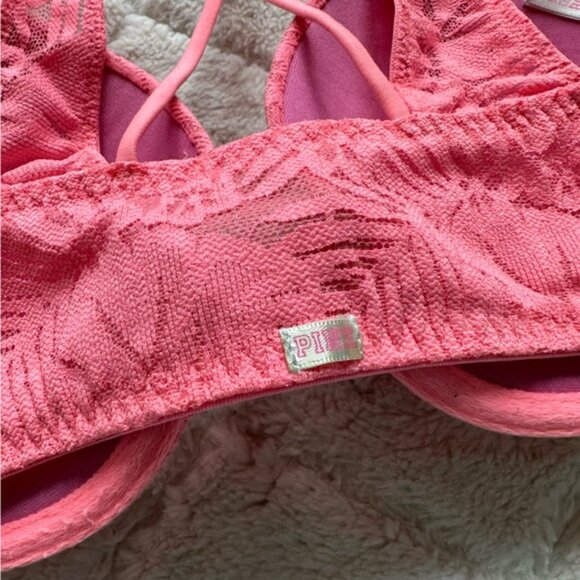 Victoria's Secret PINK | Coral Lace Push-Up Bra | Size 32DD - Picture 13 of 15